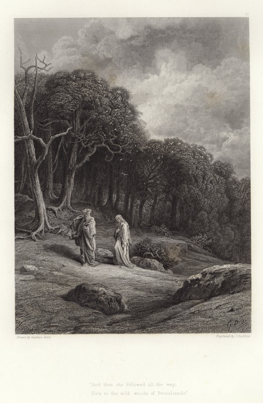 Alfred Tennyson tarafından Vivien için illüstrasyon by Gustave Dore