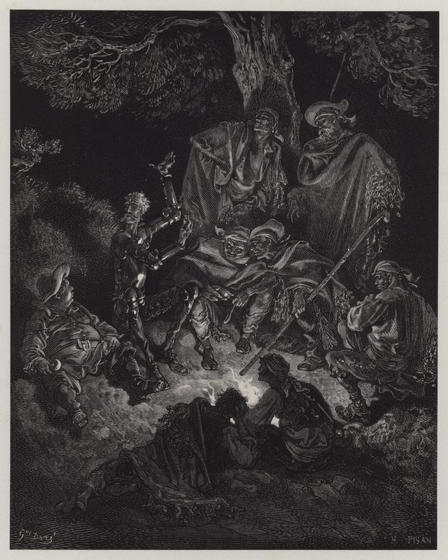 Don Kişot de la Mancha'dan bir çizim by Gustave Dore