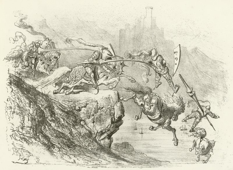 12. Yüzyılda Şövalye Errantry (gravür) by Gustave Dore