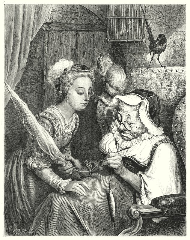 Uyuyan güzel; Uyuyan Güzel (gravür) by Gustave Dore