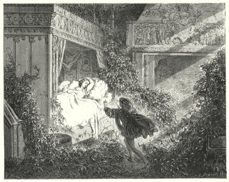 Uyuyan güzel; Uyuyan Güzel (gravür) by Gustave Dore