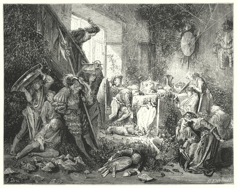 Uyuyan güzel; Uyuyan Güzel (gravür) by Gustave Dore