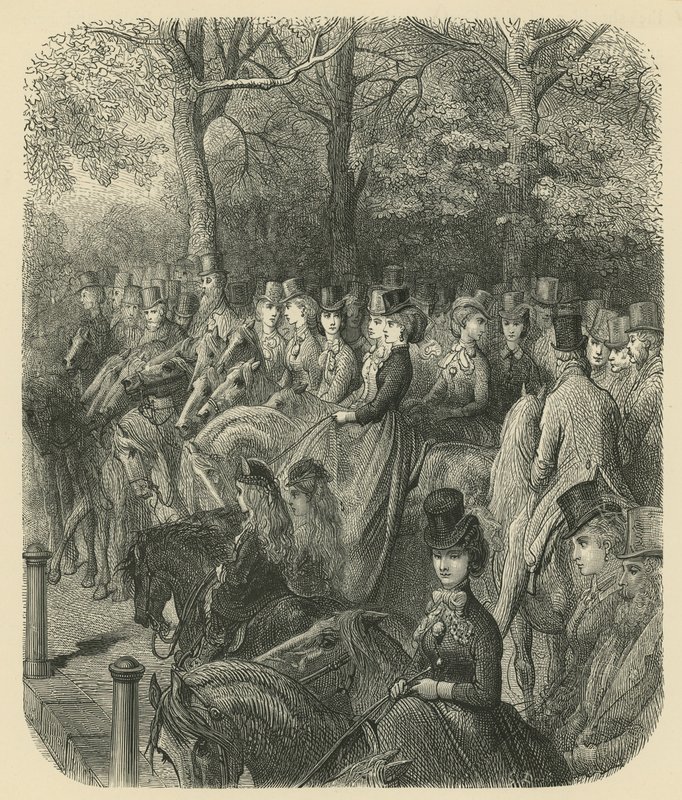 Rotten Row, Hyde Park, Londra by Gustave Dore