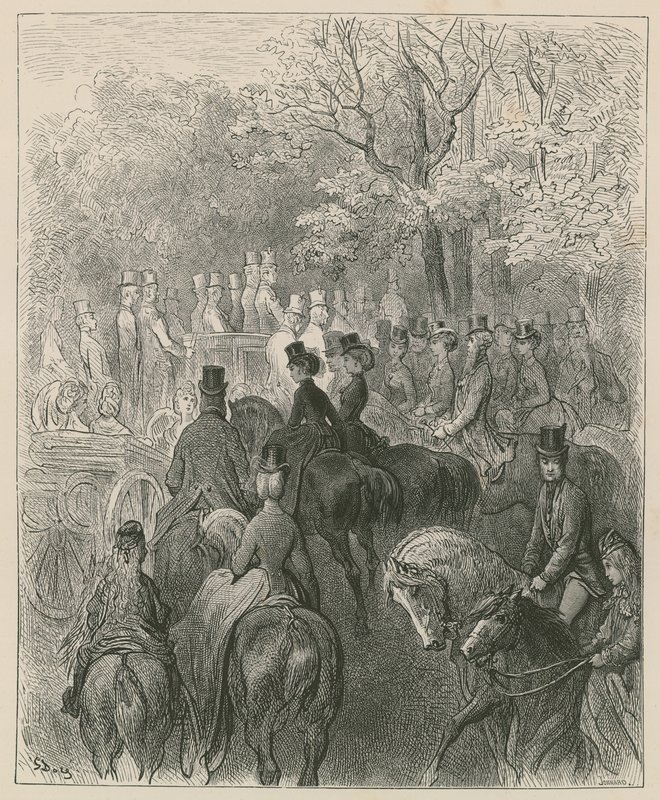Rotten Row, Hyde Park, Londra by Gustave Dore