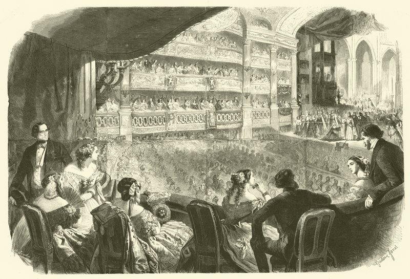 Operada bir gala performansı (gravür) by Gustave Janet