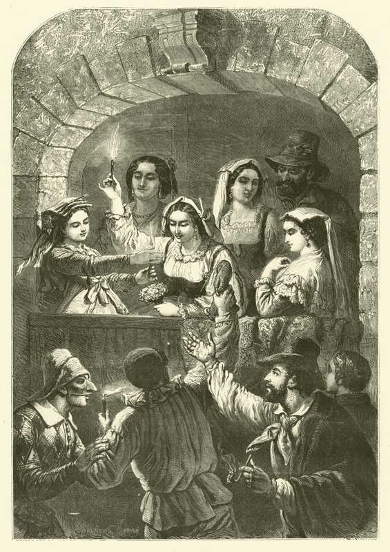 Mokoli, karnavalda kullanılan mumlar, Roma (gravür) by Gustave Janet
