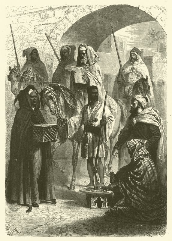 Fas'ta vergi tahsilatı (gravür) by Gustave Janet