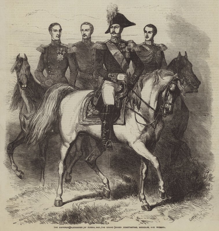 Rusya İmparatoru İskender ve Büyük Dükler Konstantin, Nicholas ve Michael by Gustave Janet