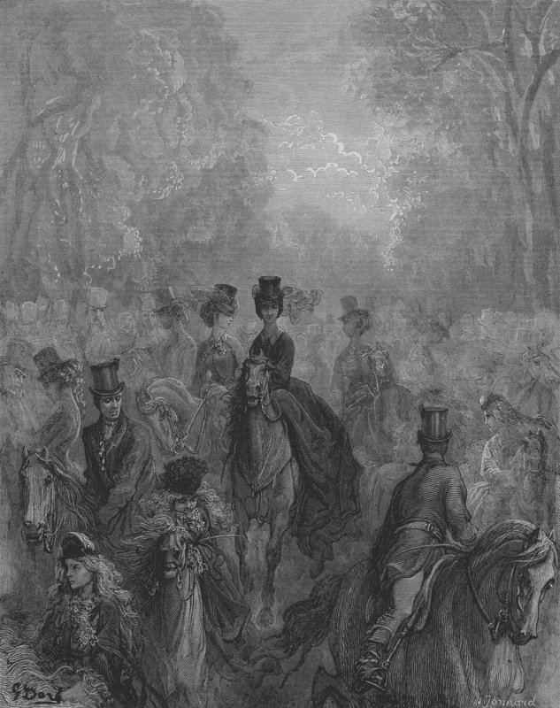 Hyde-Park, Le Ladys Mile, Promenade Des Dames  by Gustave after Dore