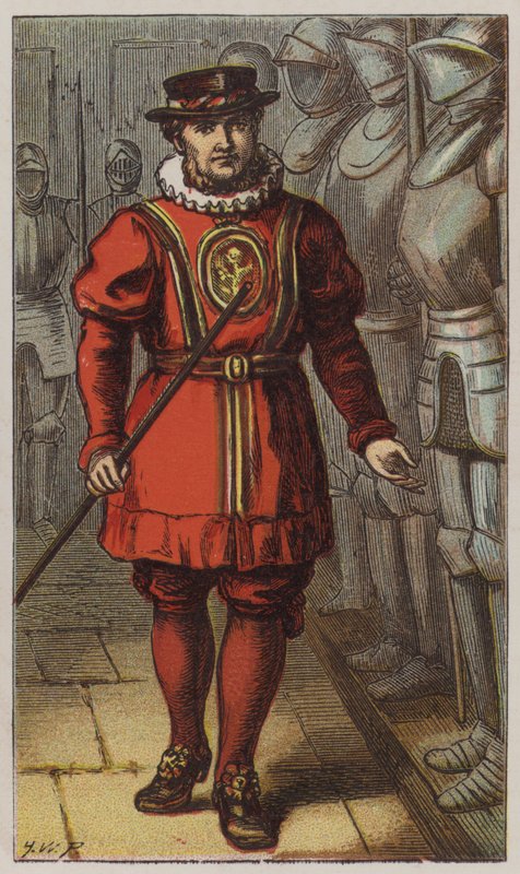 Beefeater (renkli lito) by H.W. (after) Petherick