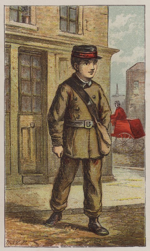 Telegraph Boy (renkli taş) by H.W. (after) Petherick