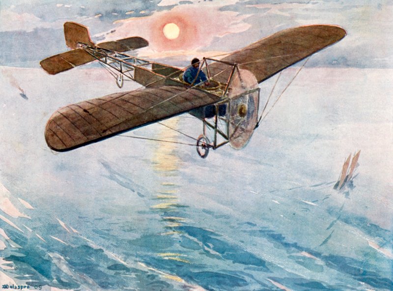 Bleriot, Manş Denizi'ni geçerken, 25 Temmuz 1909 by H. Delaspre