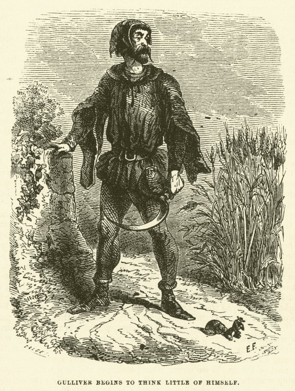 Gulliver kendini çok az düşünmeye başlar (gravür) by after Hablot Knight Browne