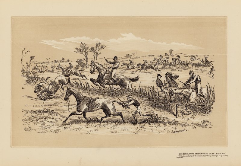 Tumbletown Steeple-Chase, No 10, Yazı mı Tura mı (gravür) by Hablot Knight (1815-92) Browne