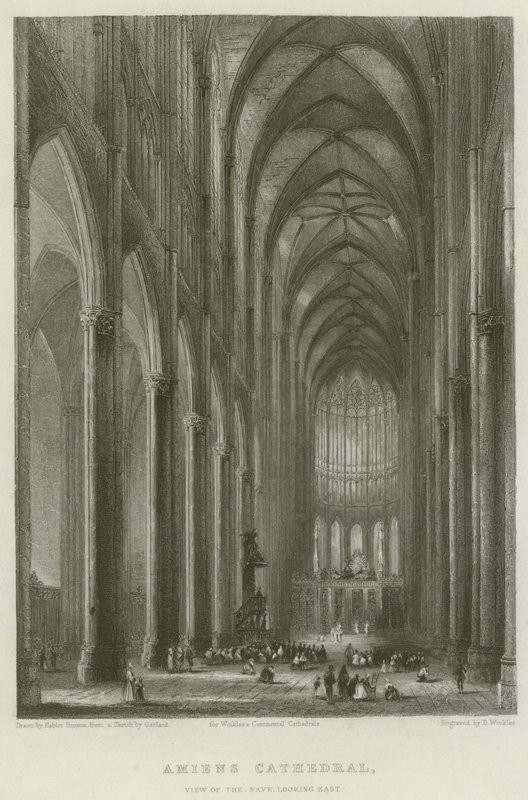 Amiens Katedrali, Nef'in Görünümü, Doğu'ya Bakış by Hablot Knight Browne
