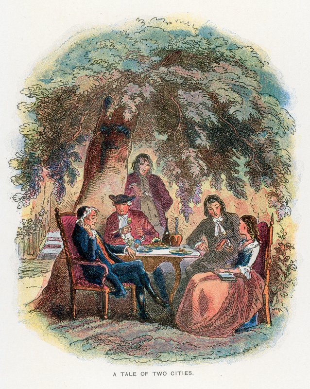 İki Şehrin Hikayesi için İllüstrasyon by Hablot Knight Browne