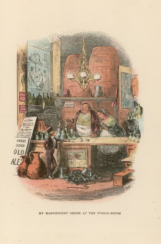 David Copperfield için İllüstrasyon by Hablot Knight Browne