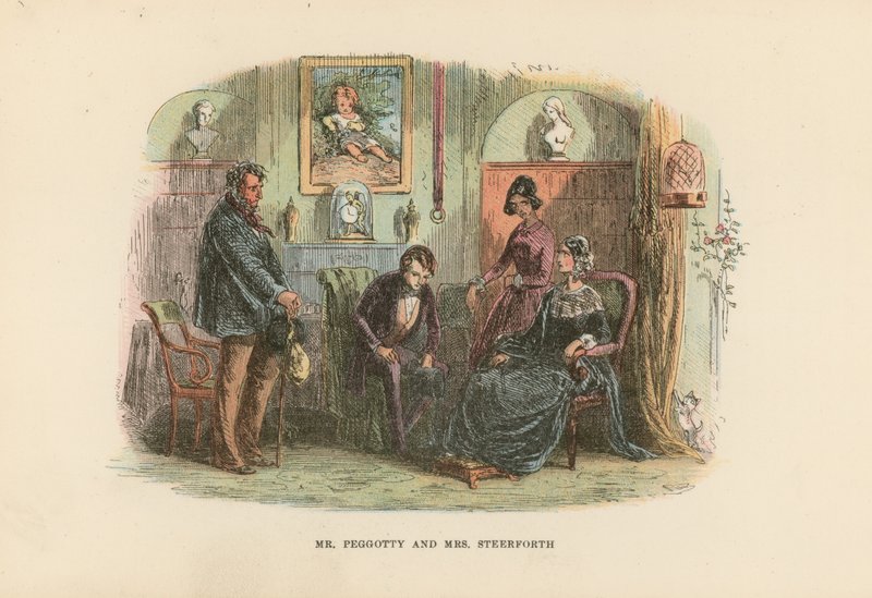 David Copperfield için İllüstrasyon by Hablot Knight Browne