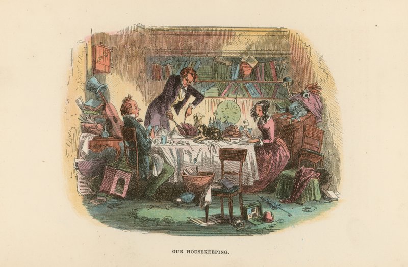 David Copperfield için İllüstrasyon by Hablot Knight Browne