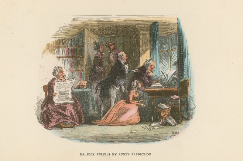 David Copperfield için İllüstrasyon by Hablot Knight Browne