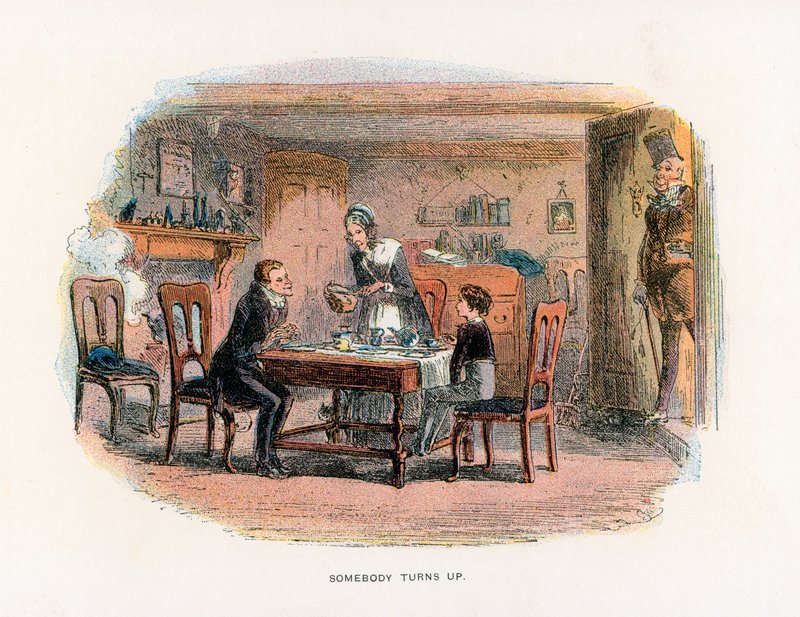 David Copperfield için İllüstrasyon by Hablot Knight Browne