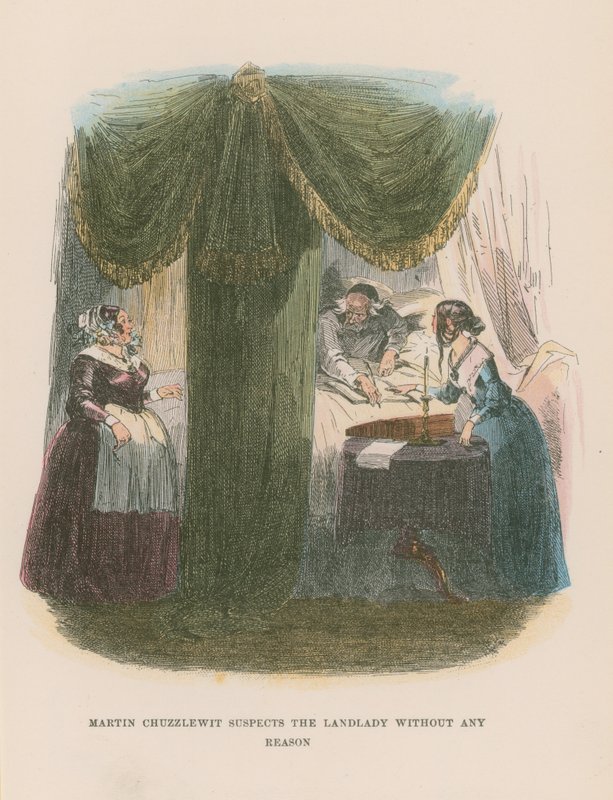 Martin Chuzzlewit için çizim by Hablot Knight Browne