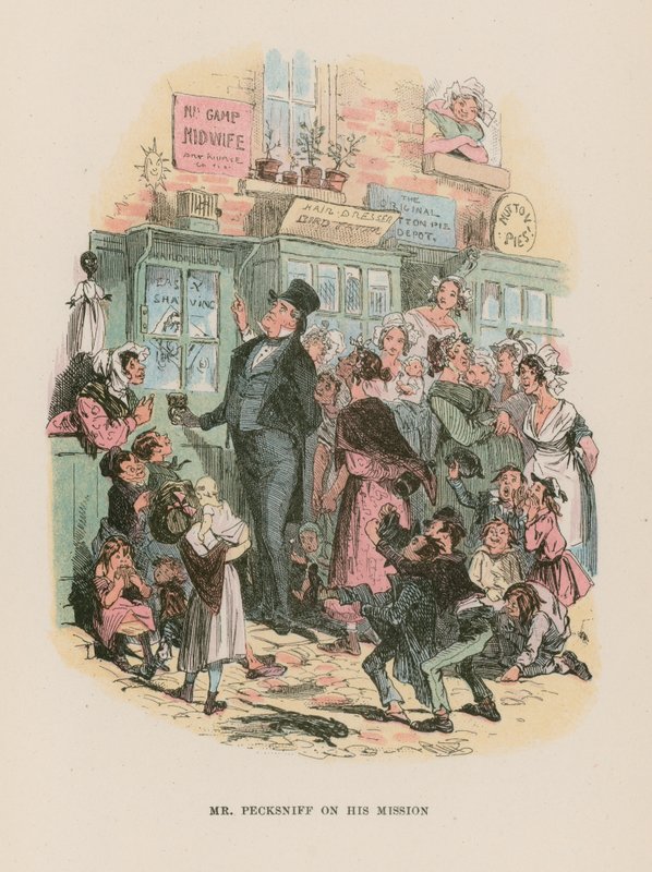 Martin Chuzzlewit için çizim by Hablot Knight Browne