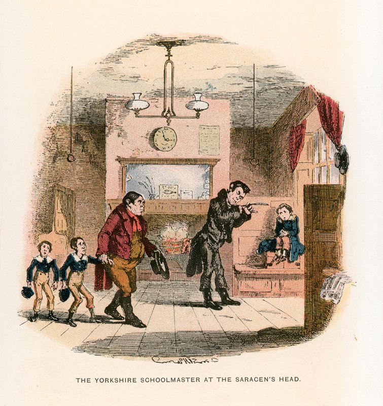 Nicholas Nickleby için İllüstrasyon by Hablot Knight Browne
