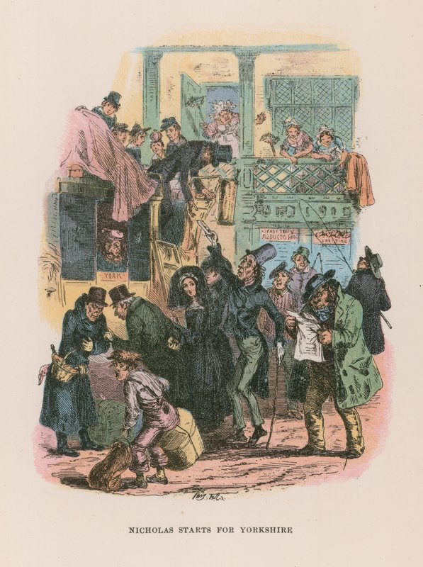 Nicholas Nickleby için İllüstrasyon by Hablot Knight Browne