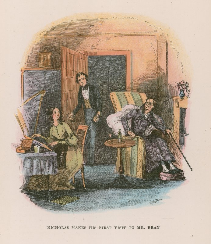 Nicholas Nickleby için İllüstrasyon by Hablot Knight Browne