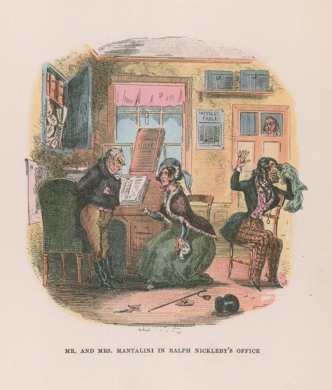 Nicholas Nickleby için İllüstrasyon by Hablot Knight Browne