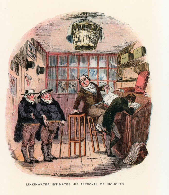 Nicholas Nickleby için İllüstrasyon by Hablot Knight Browne