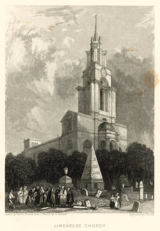 Kireç Evi Kilisesi; Aziz Anne Kilisesi, Limehouse, Londra by Hablot Knight Browne