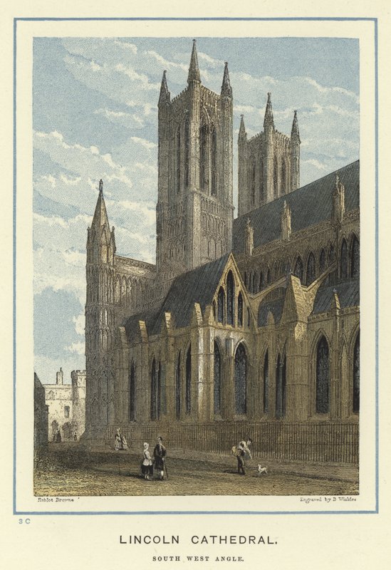 Lincoln Katedrali, güney batı açısı by Hablot Knight Browne
