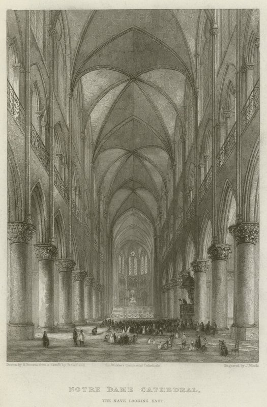 Notre Dame Katedrali, Nef Doğuya Bakıyor by Hablot Knight Browne