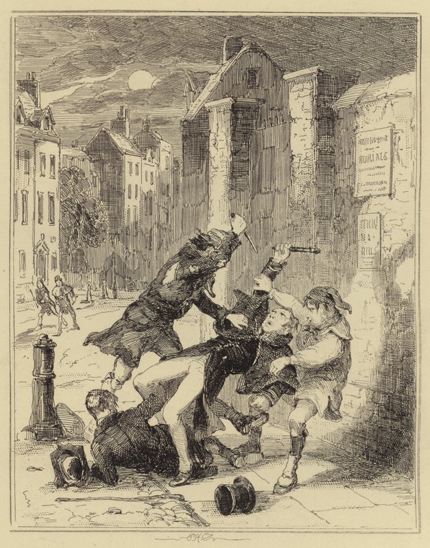 Smith bir polisi bıçaklıyor by Hablot Knight Browne