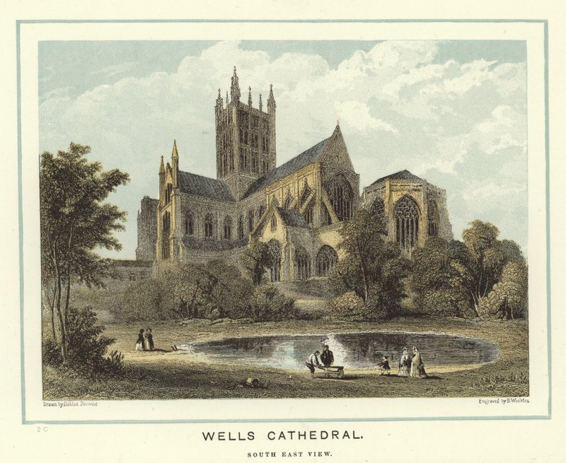 Wells Katedrali, güney doğu görünümü by Hablot Knight Browne