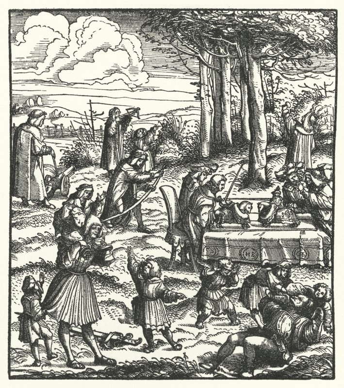 Avusturya Arşidükü Maximilian, oyun arkadaşlarıyla çocukken (gravür) by Hans (after) Burgkmair