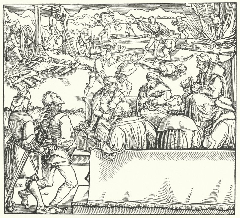 Mahkeme oturma (gravür) by Hans (after) Burgkmair