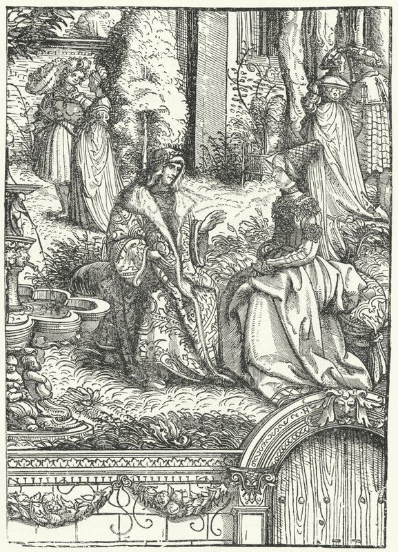 Maximilian I, Kutsal Roma İmparatoru ve eşi Burgundy Mary (gravür) by Hans (after) Burgkmair