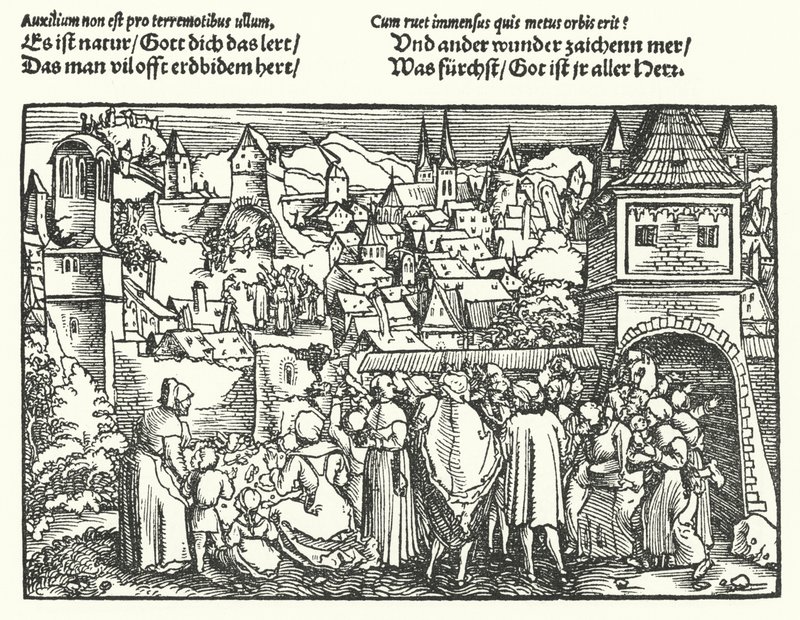 Deprem (gravür) by Hans (after) Burgkmair