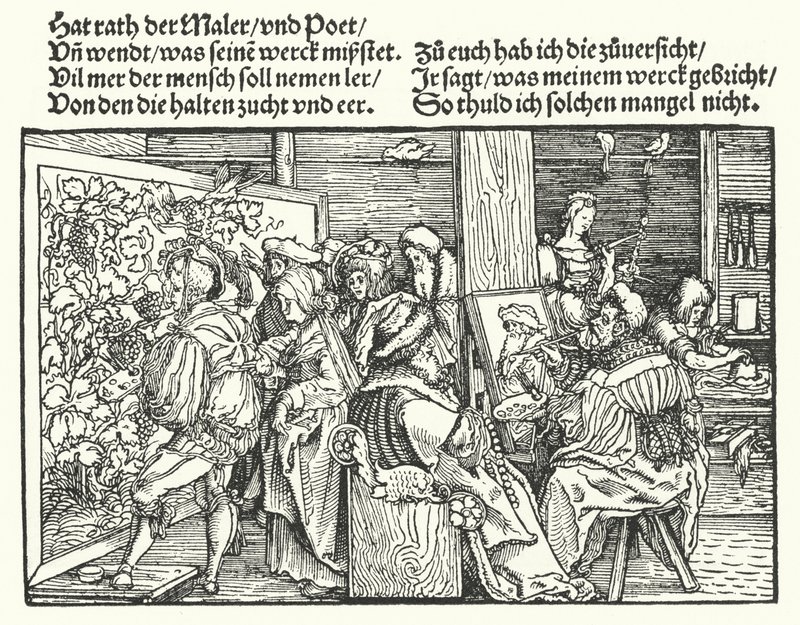 Ressamlar (gravür) by Hans (after) Burgkmair