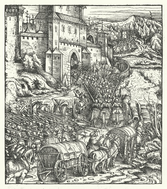 Tongeren şehrinin ele geçirilmesi by Hans (after) Burgkmair