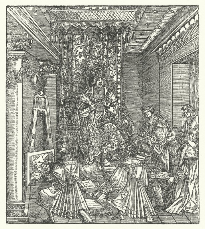 Prens, görkemini ilan edenlerle (gravür) by Hans (after) Burgkmair