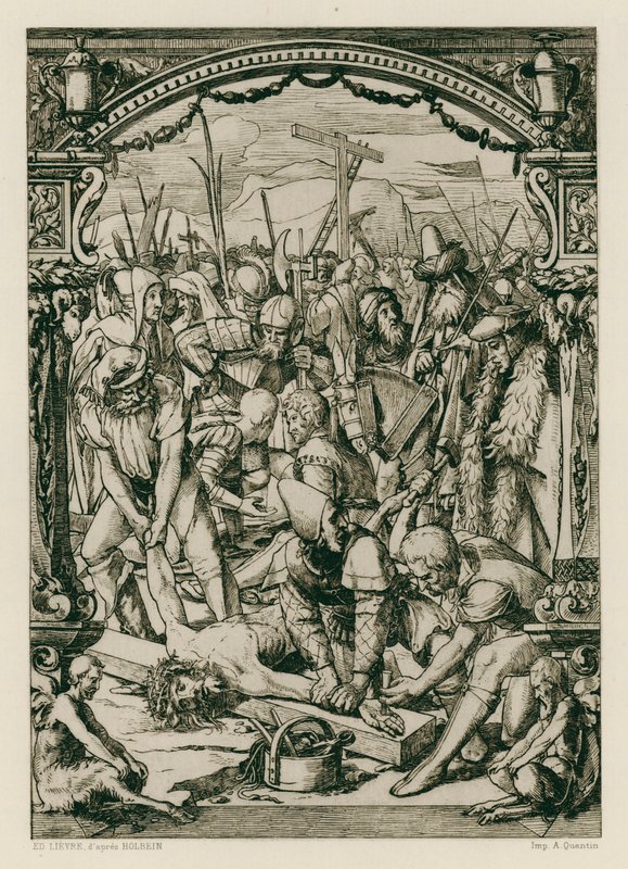 İsa Mesih, çarmıha gerilmiş (gravür) by Hans (after) Holbein the Younger