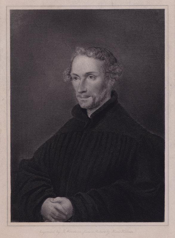 Philipp Melanchthon, Alman Protestan reformcu ve Martin Luther ile işbirlikçi (gravür) by Hans (after) Holbein the Younger