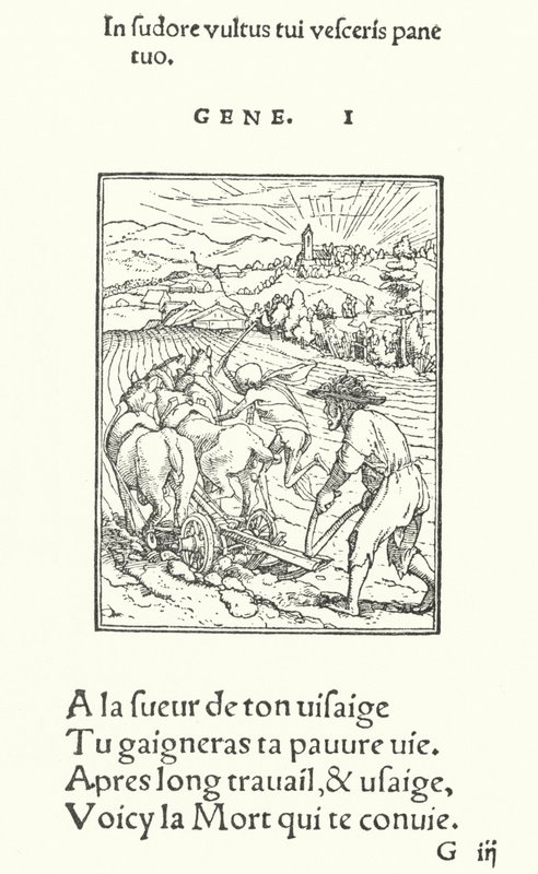Ploughman veya Çiftçi (gravür) by Hans (after) Holbein the Younger