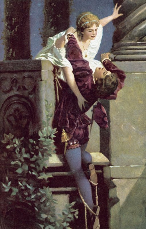 Balkon sahnesi, Romeo ve Juliet by Hans Makart
