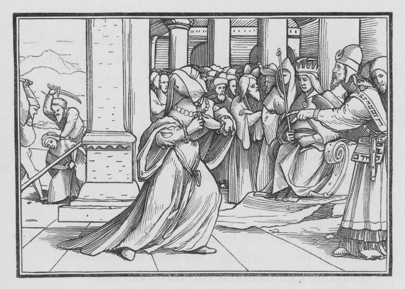 Athaliah Tapınağa Doğru Bastırılarak Yakalanır ve Öldürülür, 2 Kral XI, 14 by Hans after Holbein the Younger