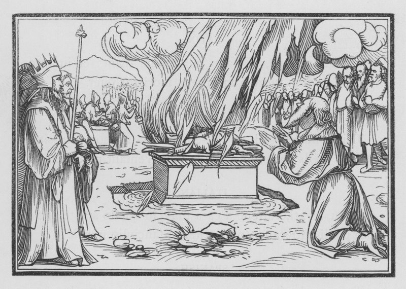 İlyas Dua Eder, Cennetten Gelen Ateşle Cevaplanır, 1 Kings XVIII, 38 by Hans after Holbein the Younger